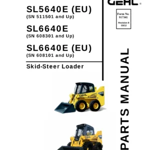 Gehl SL5640E SL6640E Skid Steer Loader Parts Manual 2012 PDF