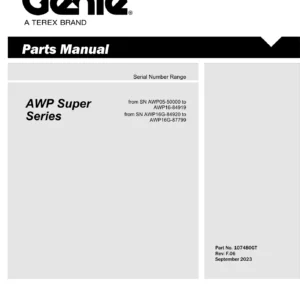 Genie AWP Super Series Parts Manual - AWP-15S to AWP-40S Illustrated Parts Catalog PDF