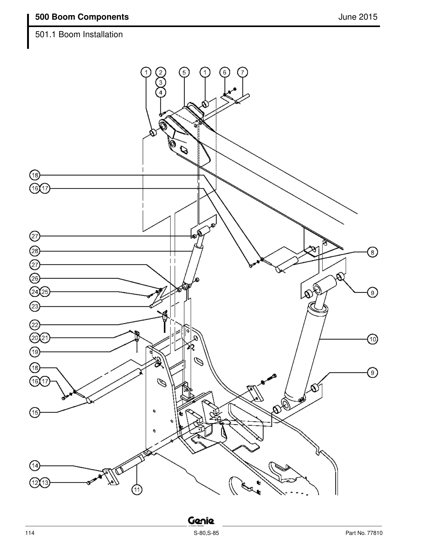 Genie S-80 S-85 Boom Lift Parts Manual 2015 - PDF Parts Catalog SN 3082 to 7999 - Image 2