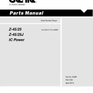 Genie Z-45/25 and Z-45/25J IC Power Parts Manual - SN 21179 to 26999 - Instant PDF
