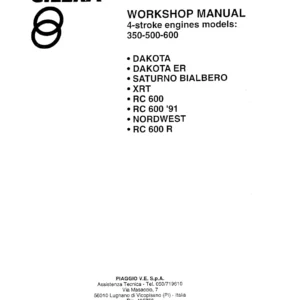 Gilera 350 500 600 4-Stroke Workshop Manual - Dakota Saturno XRT RC 600 Nordwest Repair PDF