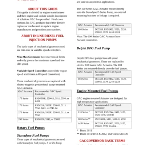 Governors America Corp GAC Product Application Guide 2021 - Electronic Governor Systems for Diesel, Natural Gas & Propane Engines