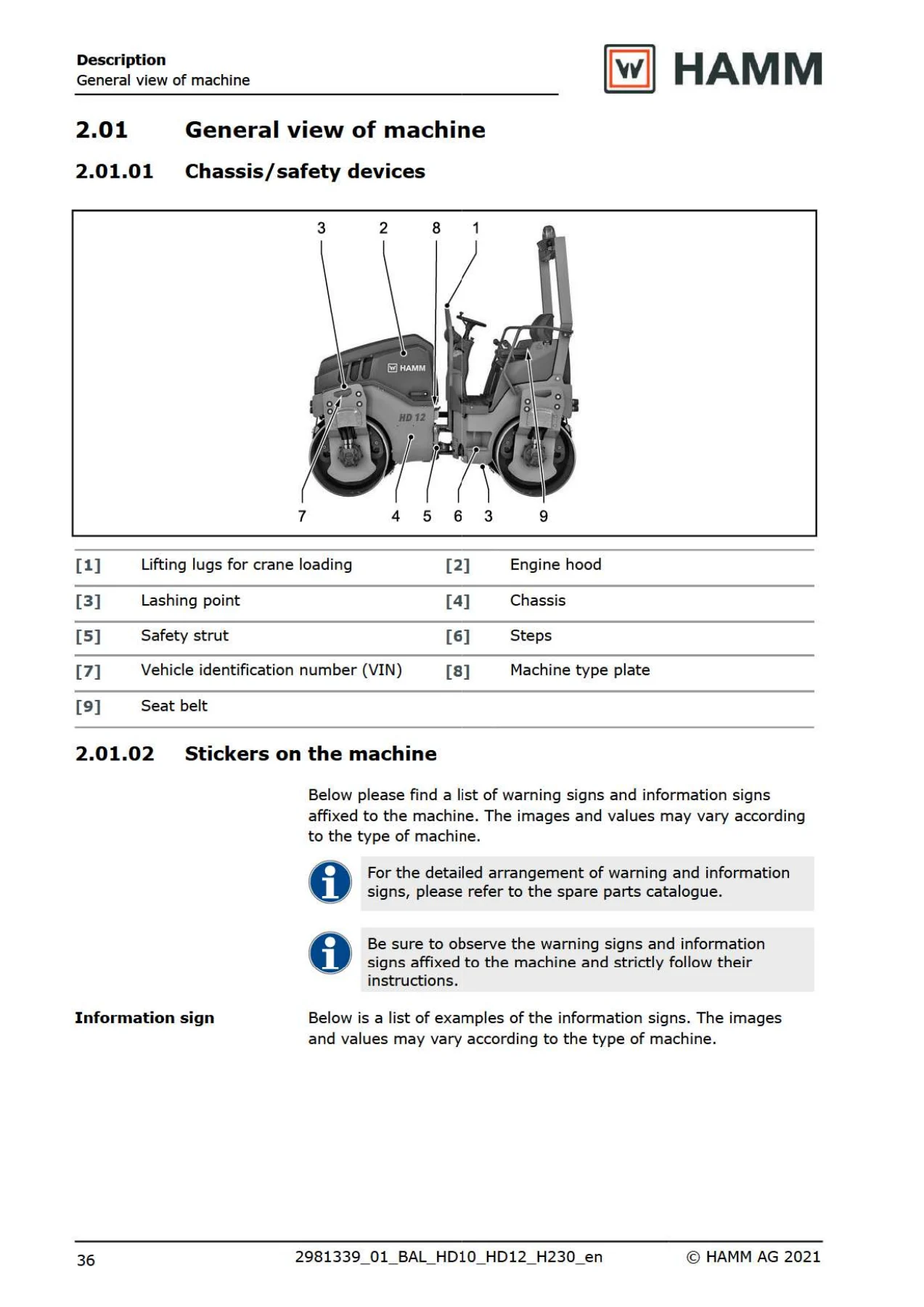 HAMM HD 10 & HD 12 Tandem Roller Instruction Manual - Operation & Maintenance PDF - Image 2