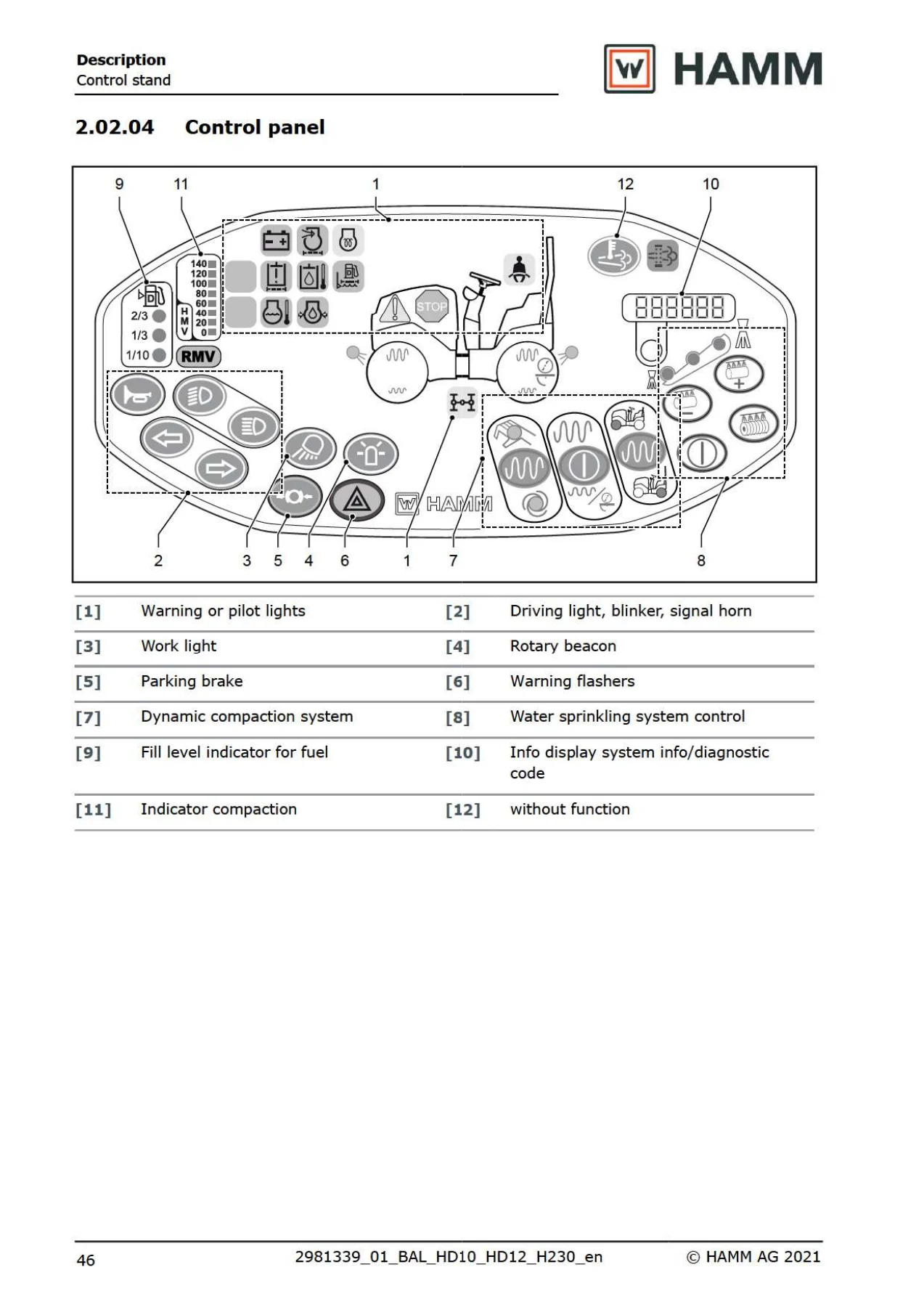 HAMM HD 10 & HD 12 Tandem Roller Instruction Manual - Operation & Maintenance PDF - Image 3