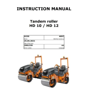 HAMM HD 10 & HD 12 Tandem Roller Instruction Manual - Operation & Maintenance PDF