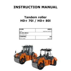 HAMM HD+ 70i & HD+ 80i Tandem & Combination Roller Instruction Manual - Operator's PDF