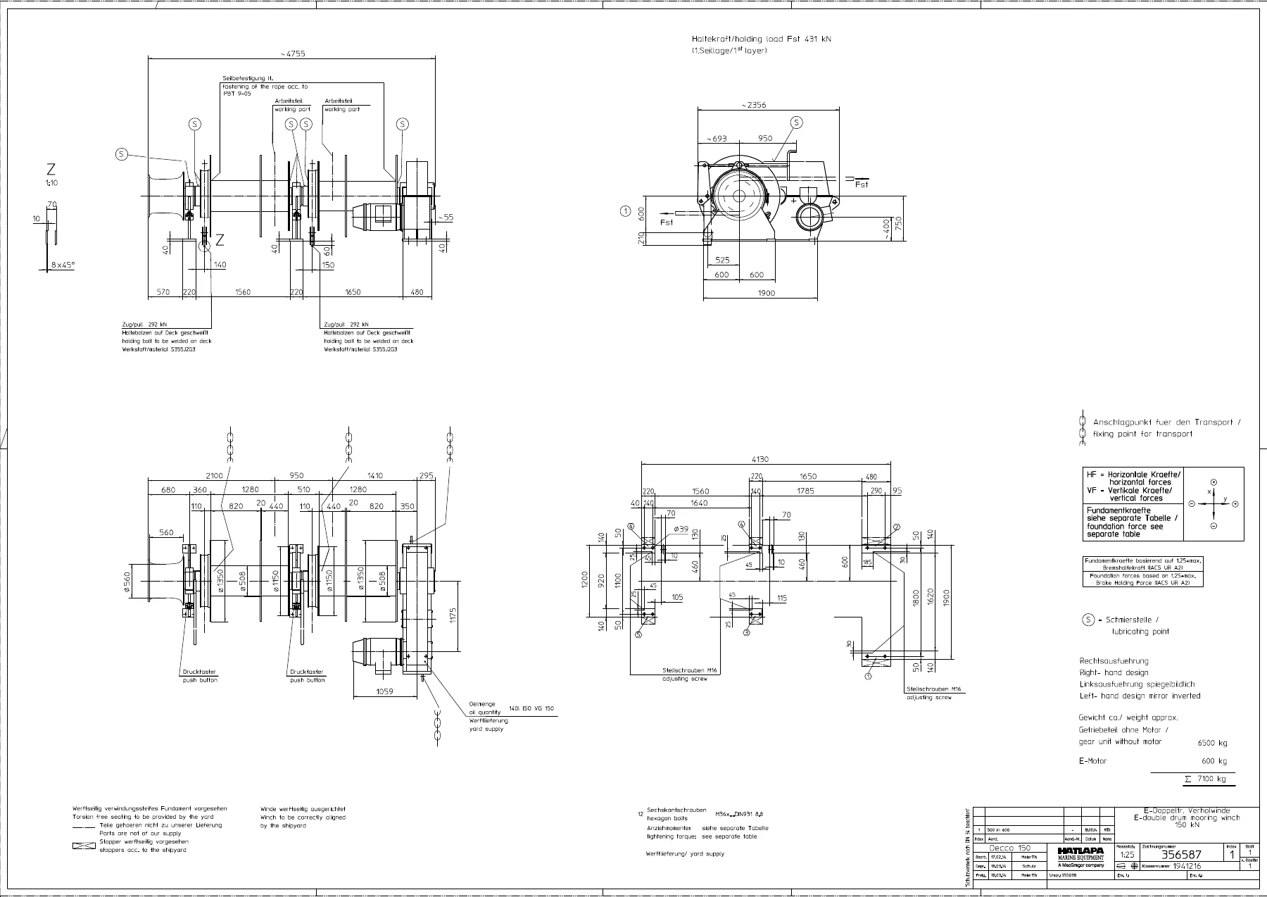 HATLAPA Deck Machinery Service Manual - Windlass & Mooring Winch W1+W2 M1+M2 Technical Documentation - Image 3