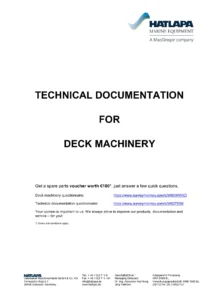 HATLAPA Deck Machinery Service Manual - Windlass & Mooring Winch W1+W2 M1+M2 Technical Documentation