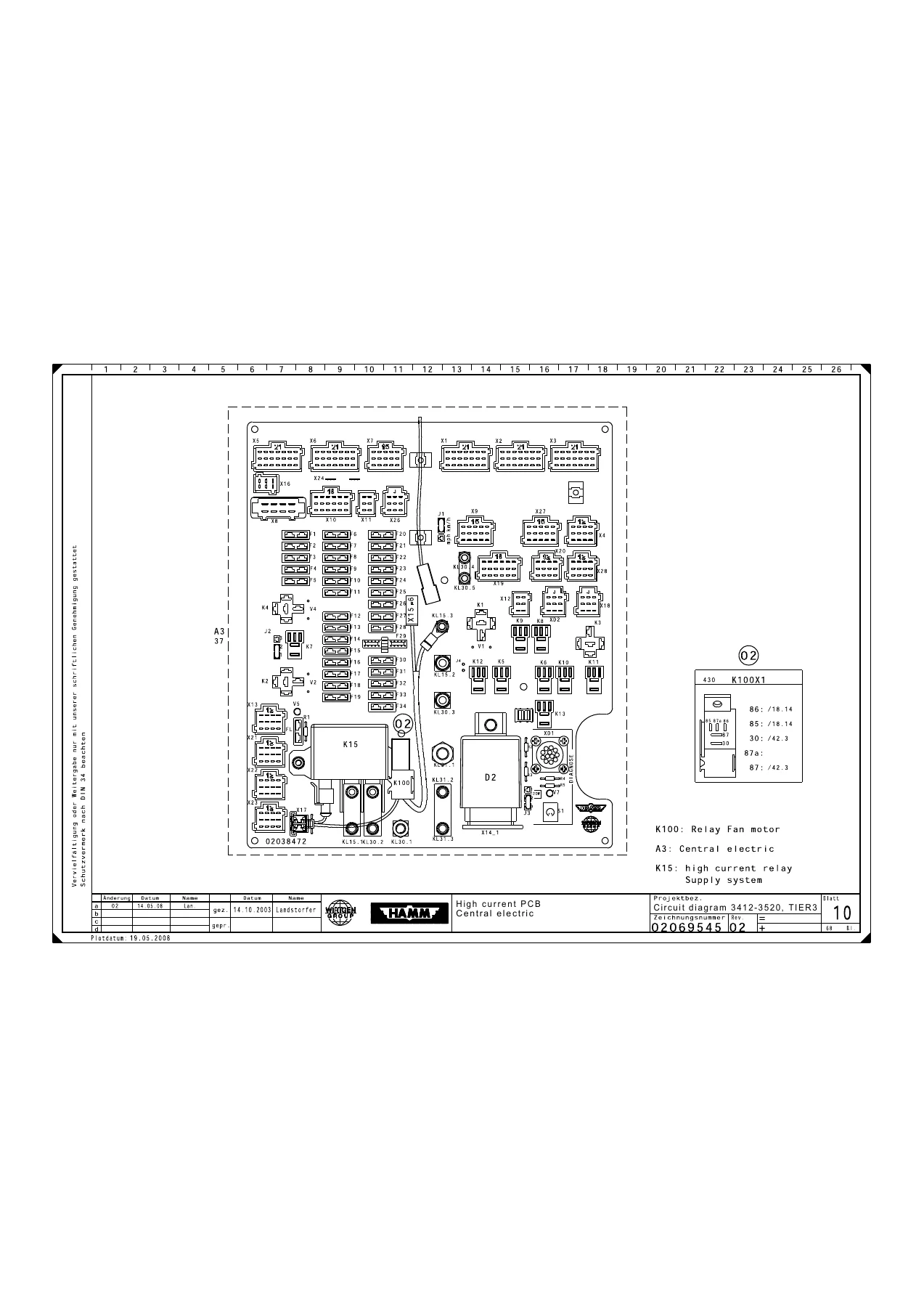 Hamm 3412 & 3520 Tier 3 Electrical Circuit Diagrams Manual - HAMMTRONIC 3412HT to 3625HT Wiring Schematics - Image 3
