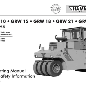 Hamm GRW 10-18 Rubber Wheeled Roller Workshop Manual and Service Training PDF