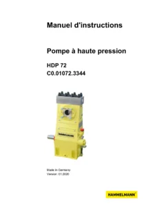 Hammelmann HDP 72 High Pressure Pump Instruction Manual - Operation, Maintenance & Safety Guide PDF