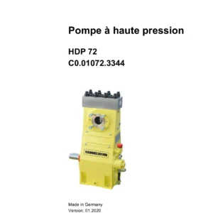Hammelmann HDP 72 High Pressure Pump Instruction Manual - Operation, Maintenance & Safety Guide PDF