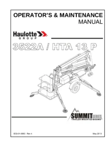 Haulotte Bil-Jax 3522A HTA 13 P Operator and Maintenance Manual - PDF Download
