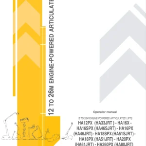 Haulotte HA12PX HA16X HA16PX HA18PX HA16SPX HA18SPX HA20PX HA260PX Articulated Lift Operator Manual