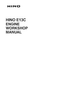 Hino E13C Engine Workshop Manual - PDF Service & Repair Guide