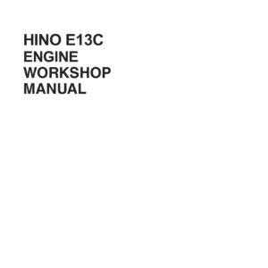 Hino E13C Engine Workshop Manual - PDF Service & Repair Guide