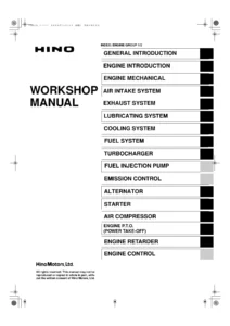 Hino E13C Engine Workshop Manual S5-YE13E01E - Complete Diesel Engine Service, Overhaul & Fuel Control Repair Guide (PDF)
