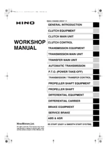 Hino FC FD GD FG GH FL FM SG Series Chassis Workshop Manual 2006 Volume 1 PDF