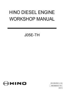 Hino J05E-TH Diesel Engine Workshop Manual - HS Engine for 25t Repair Guide