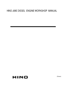 Hino J08E Shovel Diesel Engine Workshop Manual PDF - Complete Repair Guide