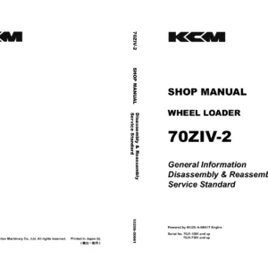 Hitachi 70ZIV-2 Wheel Loader Shop Manual - Disassembly, Reassembly & Service Standard