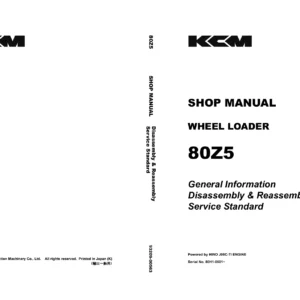 Hitachi 80Z5 Wheel Loader Shop Manual - Disassembly, Reassembly & Service Standards (93209-00563)