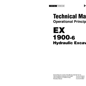 Hitachi EX1900-6 Hydraulic Excavator Technical Manual - Operational Principle (TO18KE00) PDF Download
