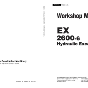 Hitachi EX2600-6 Hydraulic Excavator Workshop Manual - PDF Download