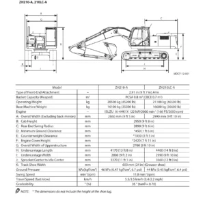 Hitachi ZH210-A / ZH210LC-A Hybrid Excavator Technical Manual - Operational Principle (TODCF-EN-00)