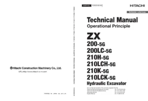 Hitachi ZX200-5G ZX210-5G Excavator Technical Manual - Operational Principle PDF