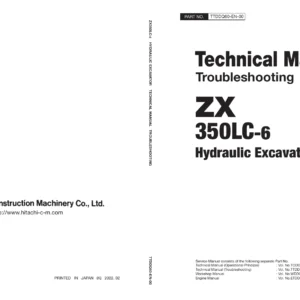 Hitachi ZX350LC-6 Excavator Technical Troubleshooting Manual – TTDDQ60-EN-00 PDF
