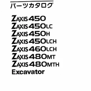 Hitachi Zaxis 450 460 480 Excavator Parts Catalog P16J-1-4