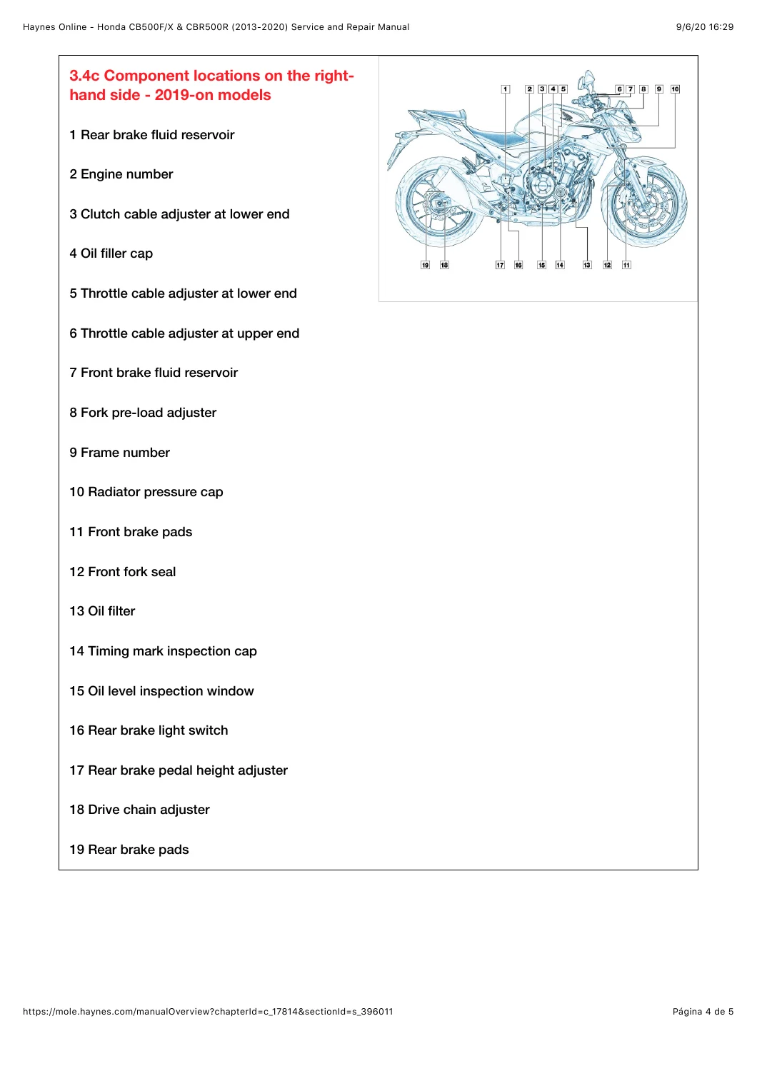 Honda CB500F CB500X CBR500R 2013-2020 Workshop Service Repair Manual - Image 3