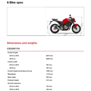 Honda CB500F CB500X CBR500R 2013-2020 Workshop Service Repair Manual