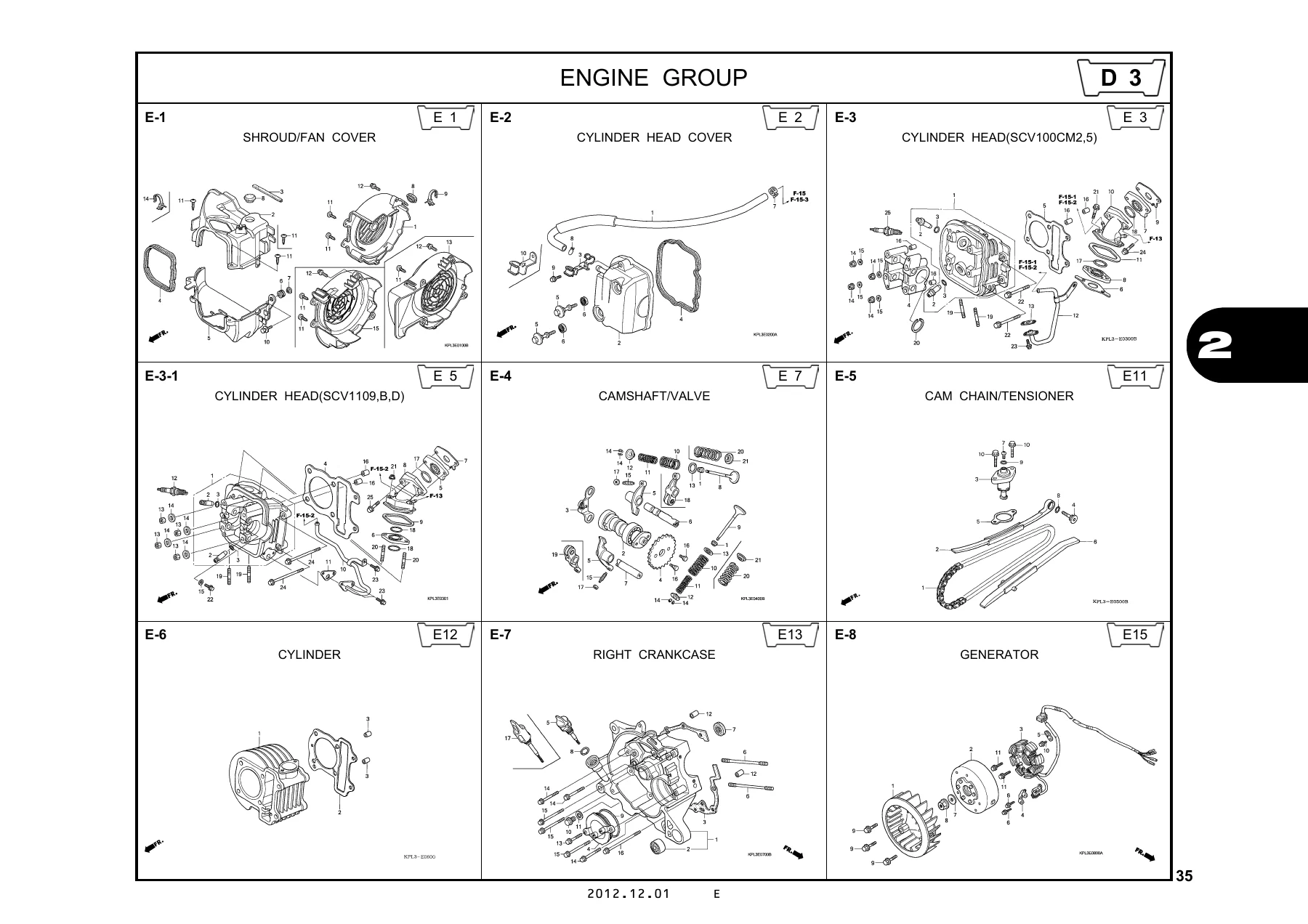 Honda SCV100CM SCV110 Parts Catalog 2012 (13KPL2D5) - Illustrated Parts Manual PDF - Image 2