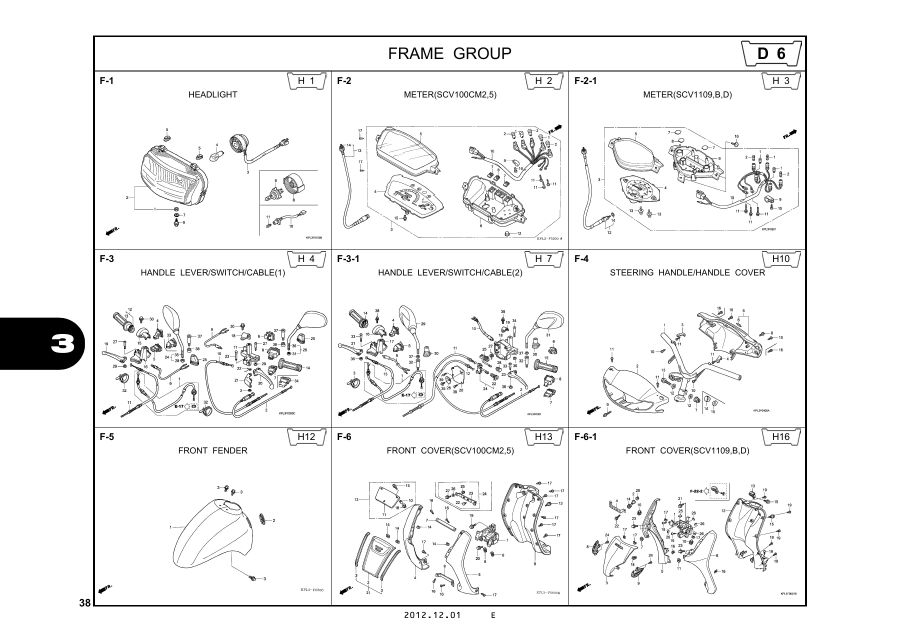 Honda SCV100CM SCV110 Parts Catalog 2012 (13KPL2D5) - Illustrated Parts Manual PDF - Image 3