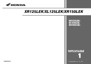 Honda XR125LEK XL125LEK XR150LEK Parts Catalog 13KRHE01 2014 - PDF