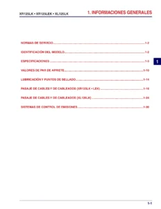 Honda XR125LK XR125LEK XL125LK 2012-2013 Manual de Taller PDF