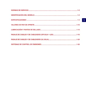 Honda XR125LK XR125LEK XL125LK 2012-2013 Manual de Taller PDF