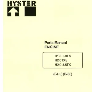 Hyster H1.5-1.8TX, H2.0TXS & H2.0-3.5TX Engine Parts Manual (B475/B466) - PDF
