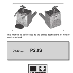 Hyster P2.0S Service Manual - Complete Workshop Repair PDF Download