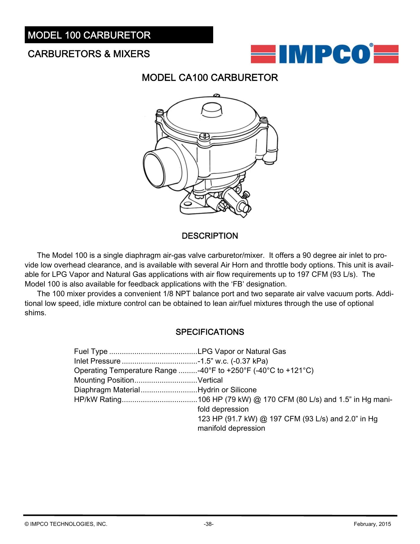 IMPCO Industrial Engine Master Parts Catalog February 2015 - Complete LPG & Natural Gas Fuel System Components Guide - Image 3