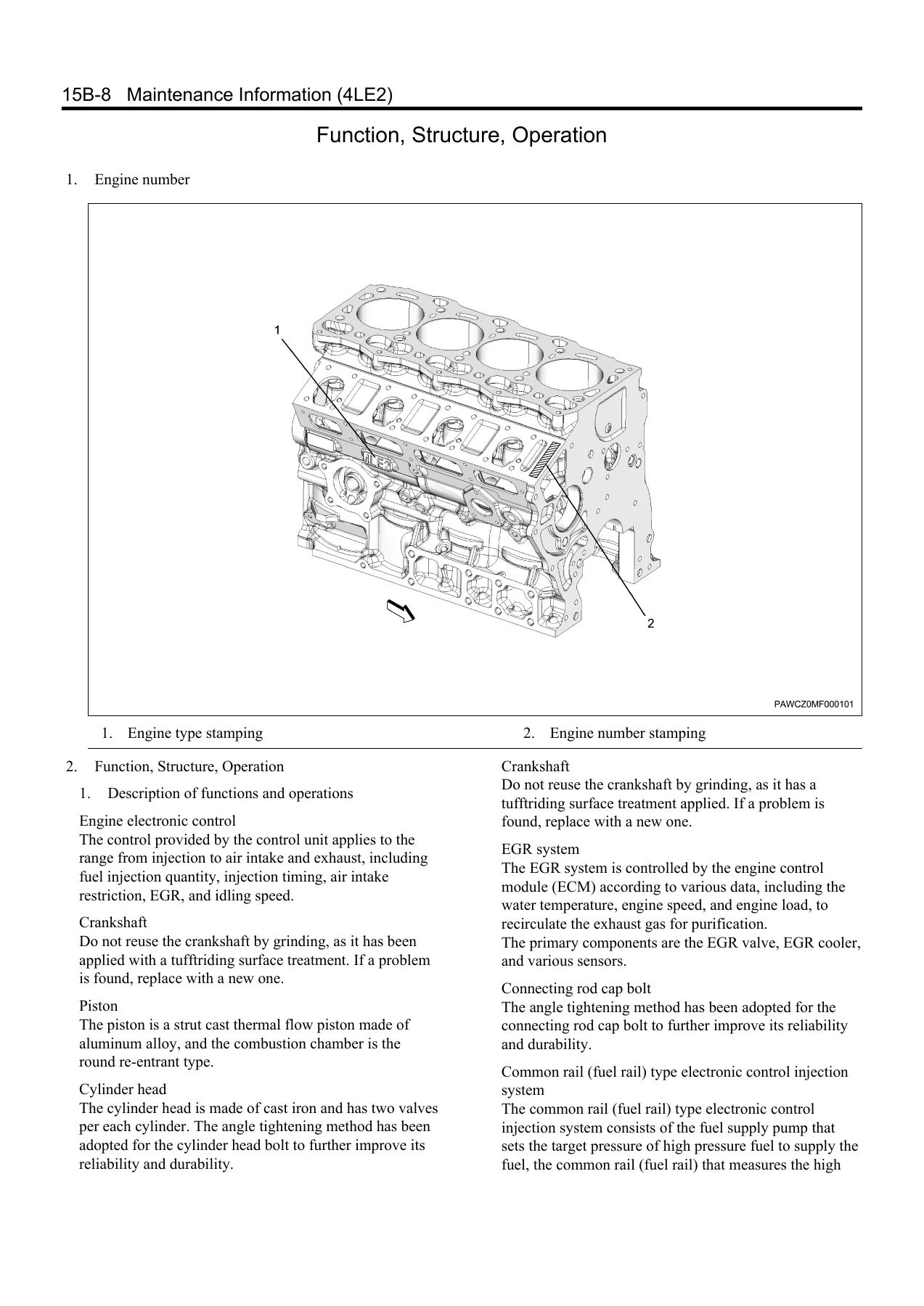 Isuzu 4LE2 Tier 4 Stage IIIB Diesel Engine Workshop Manual IDE-2650 - Image 2