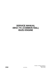 Isuzu 6WG1-TC Common Rail Engine Service Manual - 6WG1 Diesel Workshop Repair