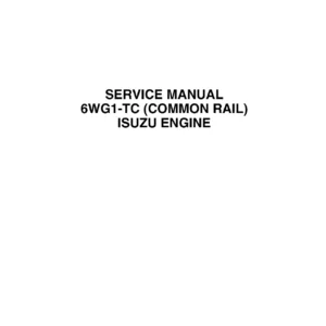 Isuzu 6WG1-TC Common Rail Engine Service Manual - 6WG1 Diesel Workshop Repair