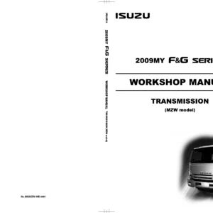 Isuzu F & G Series 2009 MZW Transmission Workshop Manual – Clutch & Side PTO