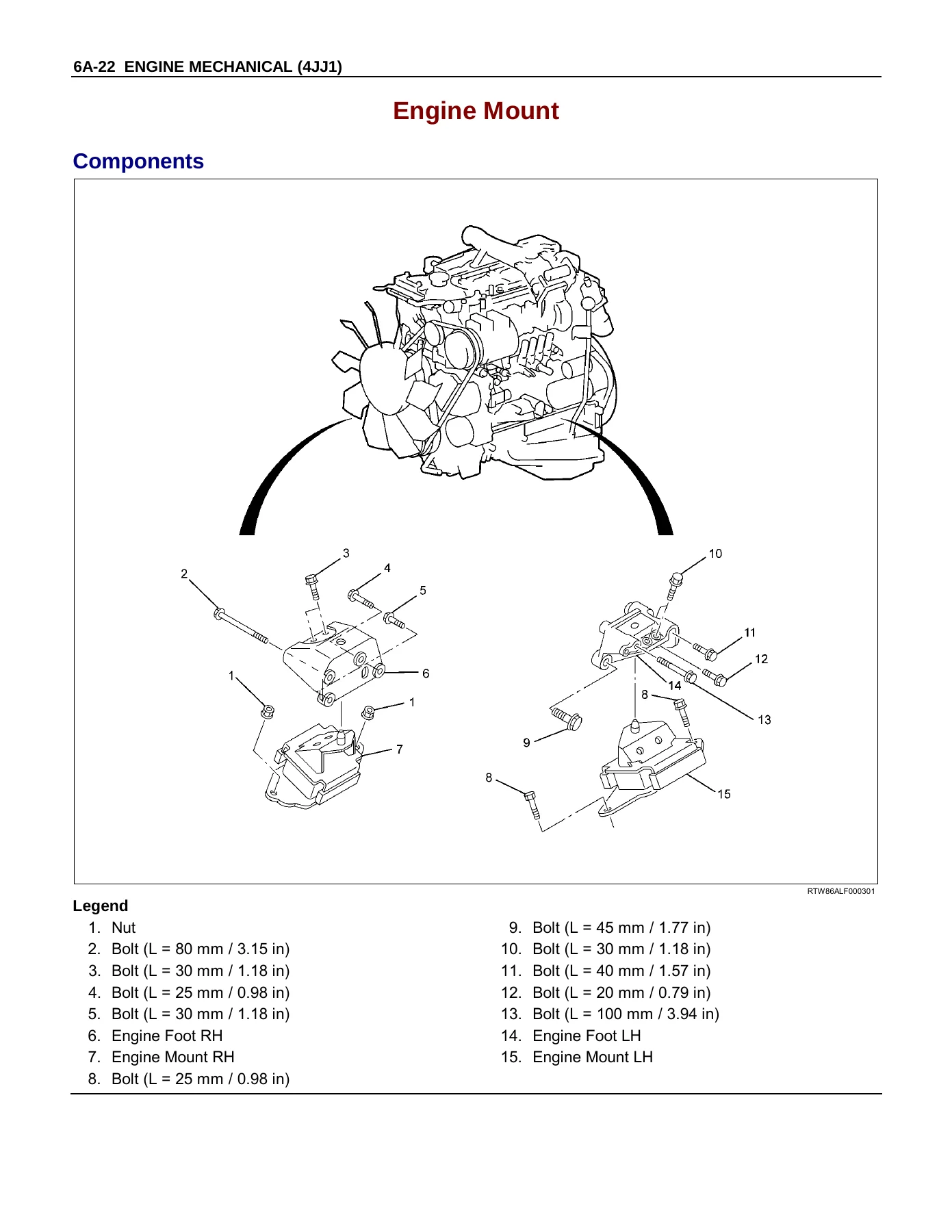 Isuzu GM 4JJ1 Diesel Engine Mechanical Workshop Manual - Section 6A PDF - Image 2