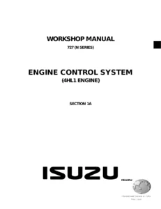 Isuzu N-Series 4HL1 Engine Control System Workshop Manual 2002