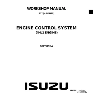Isuzu N-Series 4HL1 Engine Control System Workshop Manual 2002
