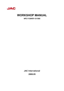 JAC HFC1130KR1-G1560 & G1610 Workshop Manual 2008 - 4x2 Truck Service & Repair PDF